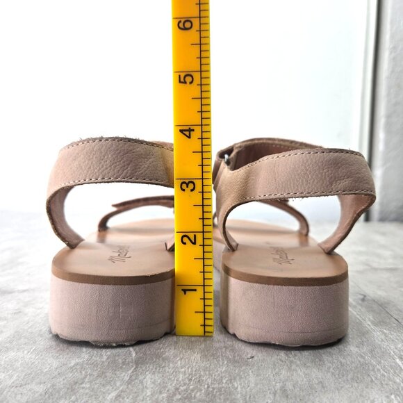Madewell The Maggie Dad Sandals Size 6.5 Tan Leather Minimalist Casual Open Toe - Picture 4 of 11